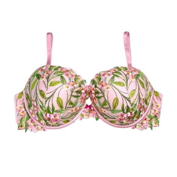 Victoria's Secret DREAM ANGELS Chalk Rose Smooth & Lace Push-Up Bra Size 36DDD - Picture 10 of 10